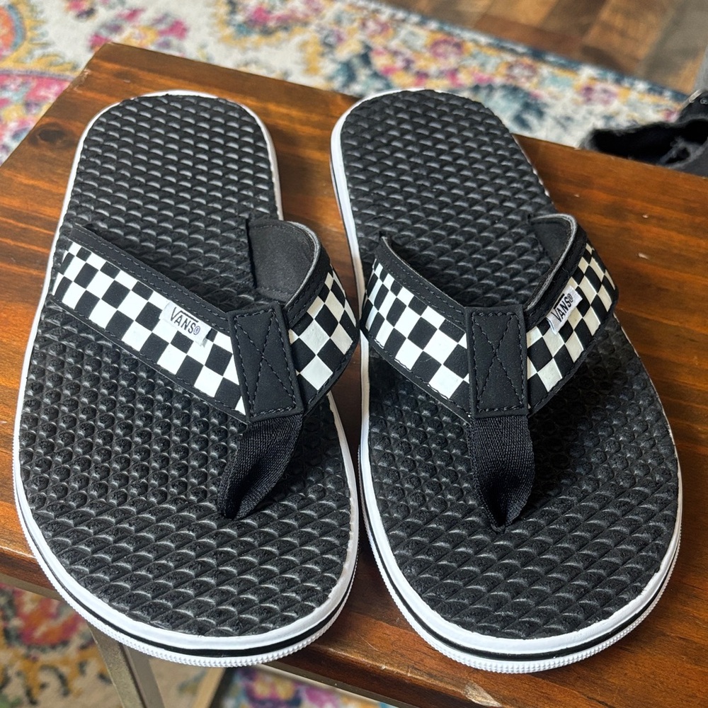Vans Black and White Checkered Sandals